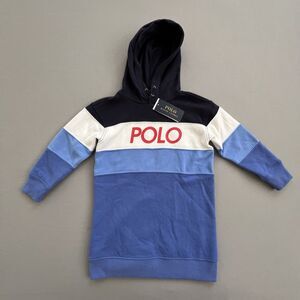 Polo Ralph Lauren Sweater Dress Size 3T Colorblock Hooded Sweatshirt $75 NEW